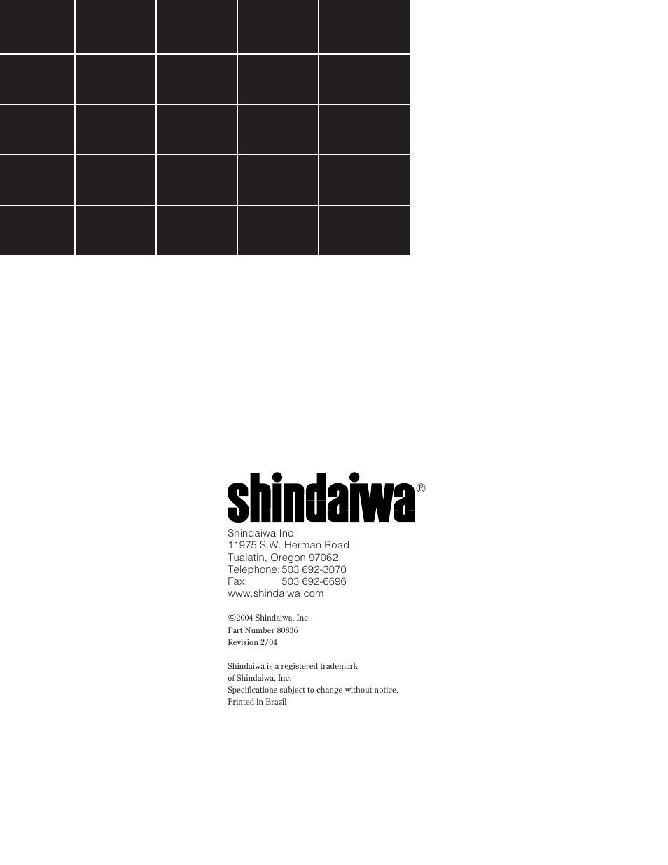 Shindaiwa SP415 User Manual | Page 12 / 12