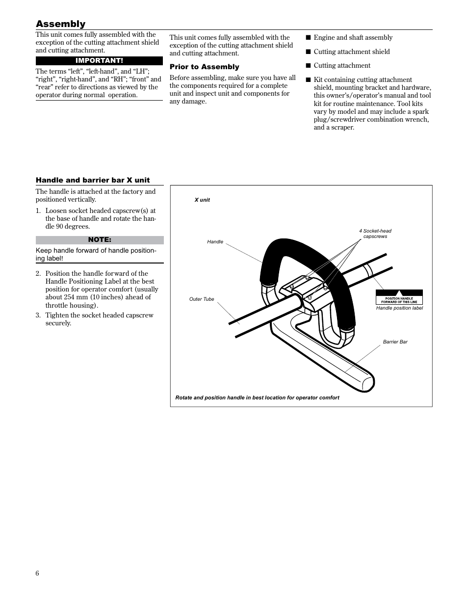 Assembly | Shindaiwa 89300 User Manual | Page 6 / 72