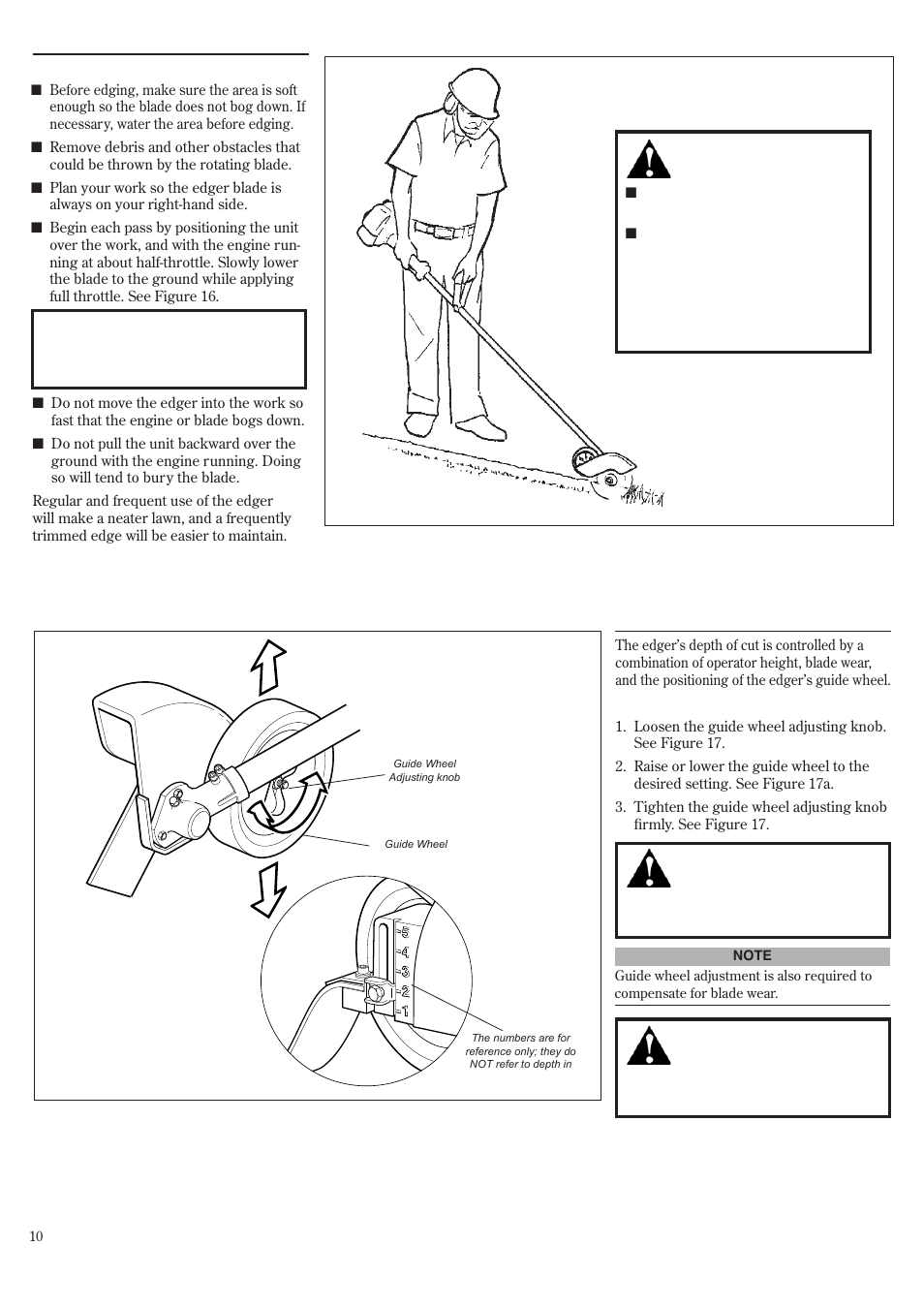 Using a hand-held edger, Adjusting the blade | Shindaiwa 81719 User Manual | Page 10 / 36