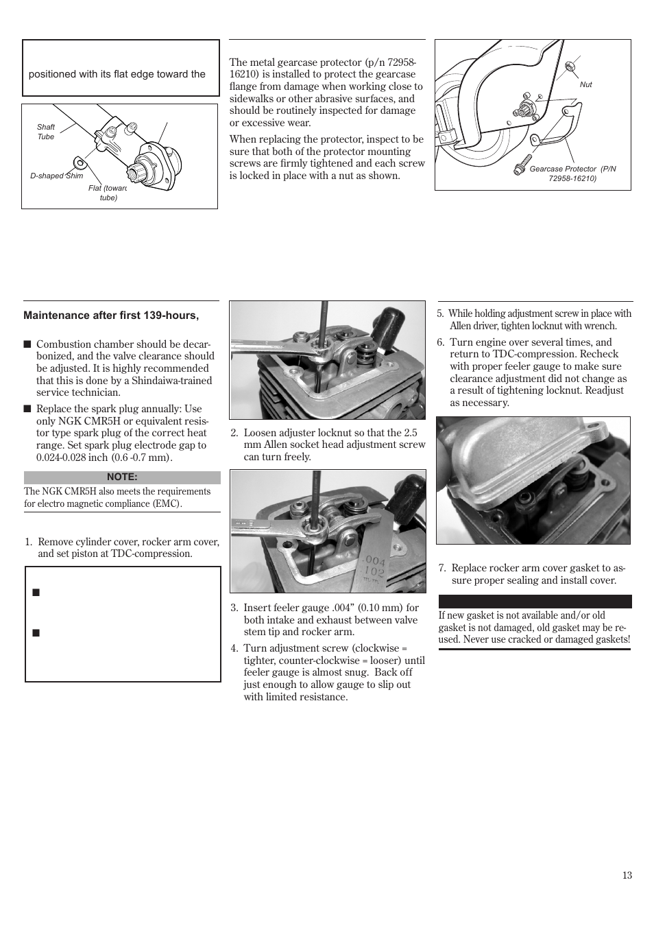 Hour maintenance (continued) | Shindaiwa 81719 User Manual | Page 13 / 36