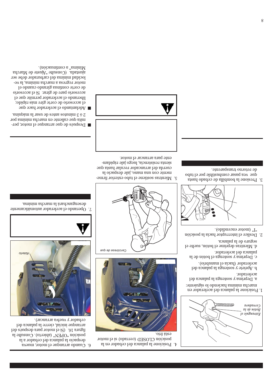 Arranque del motor | Shindaiwa 81719 User Manual | Page 29 / 36