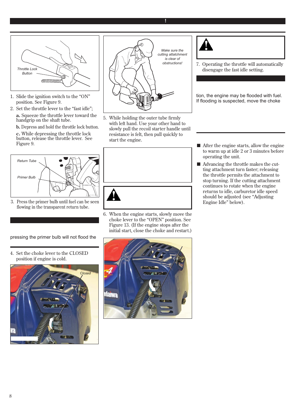 Starting the engine | Shindaiwa 81719 User Manual | Page 8 / 36