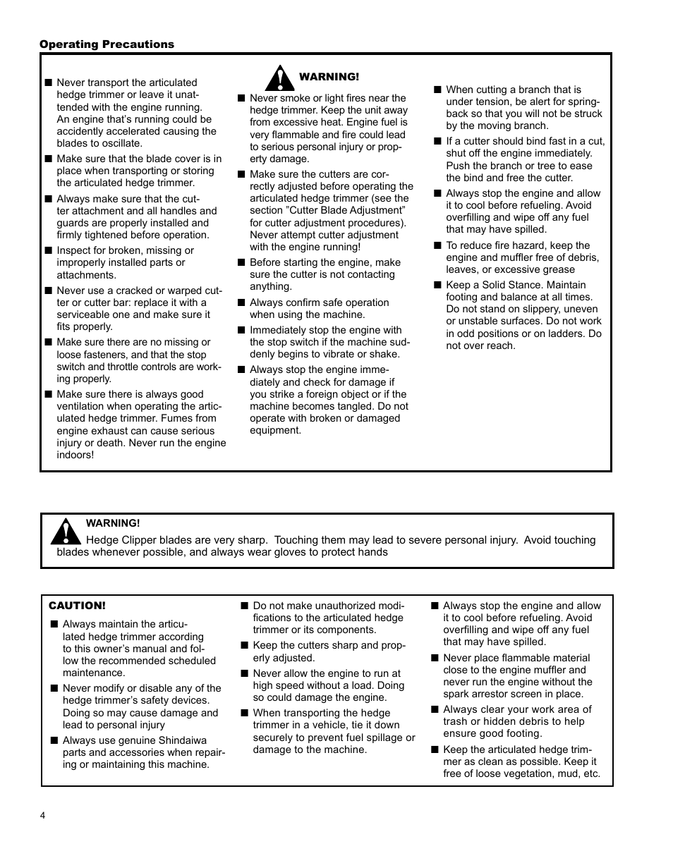 Shindaiwa AH242 User Manual | Page 4 / 28