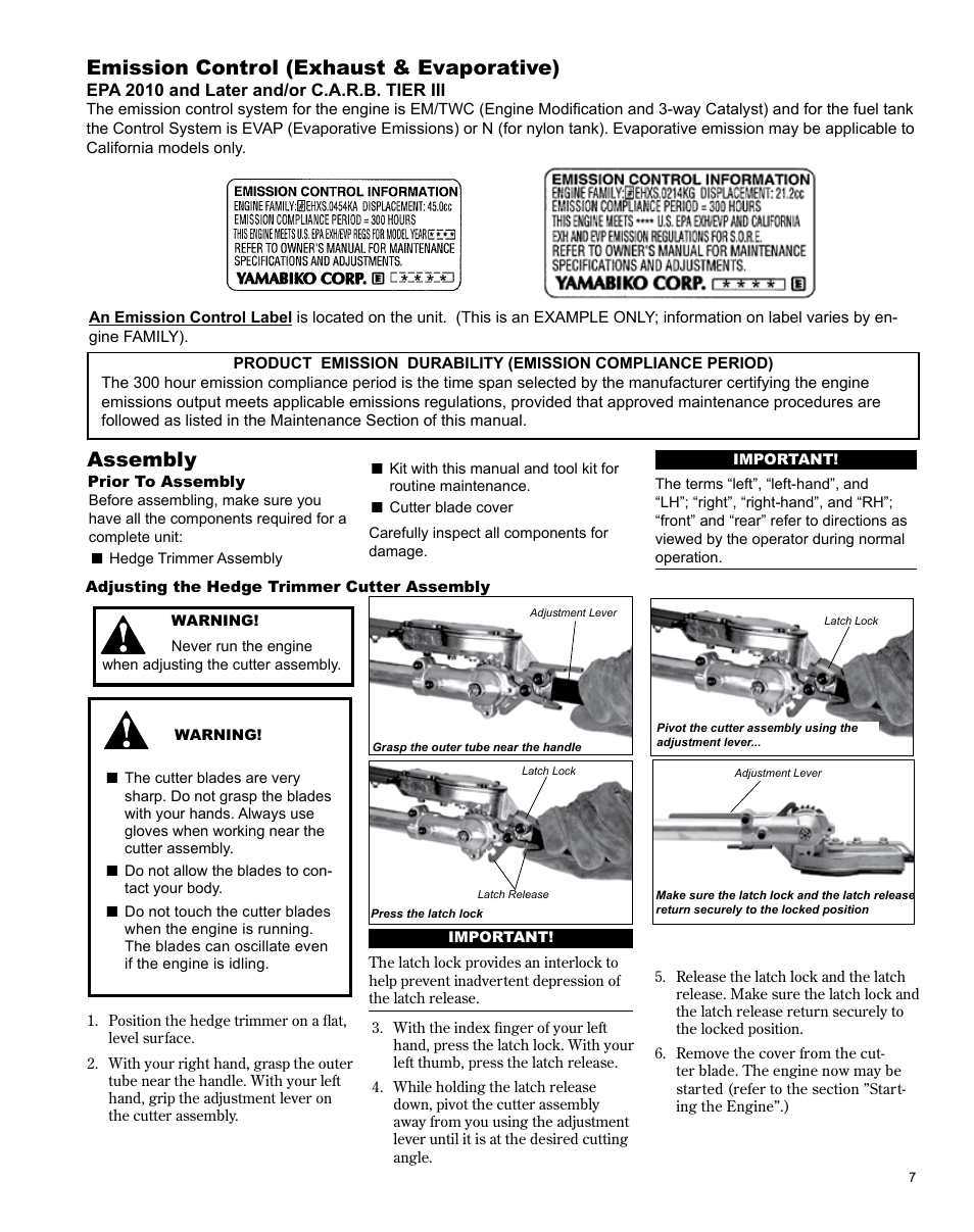 Emission control (exhaust & evaporative), Assembly | Shindaiwa AH242 User Manual | Page 7 / 28