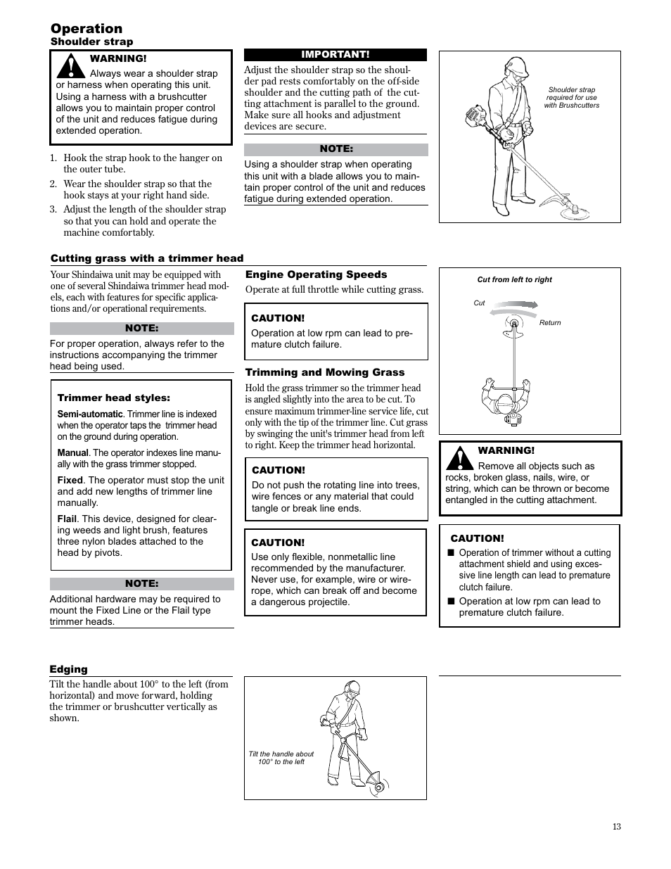 Operation | Shindaiwa 89304 User Manual | Page 13 / 72