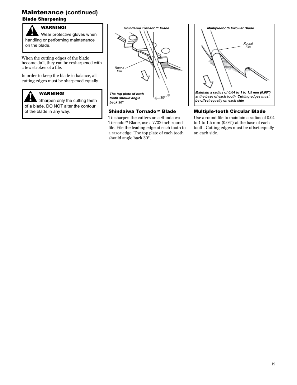 Maintenance (continued) | Shindaiwa 89304 User Manual | Page 19 / 72