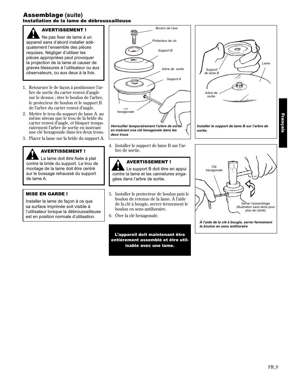 Assemblage (suite) | Shindaiwa 89304 User Manual | Page 57 / 72