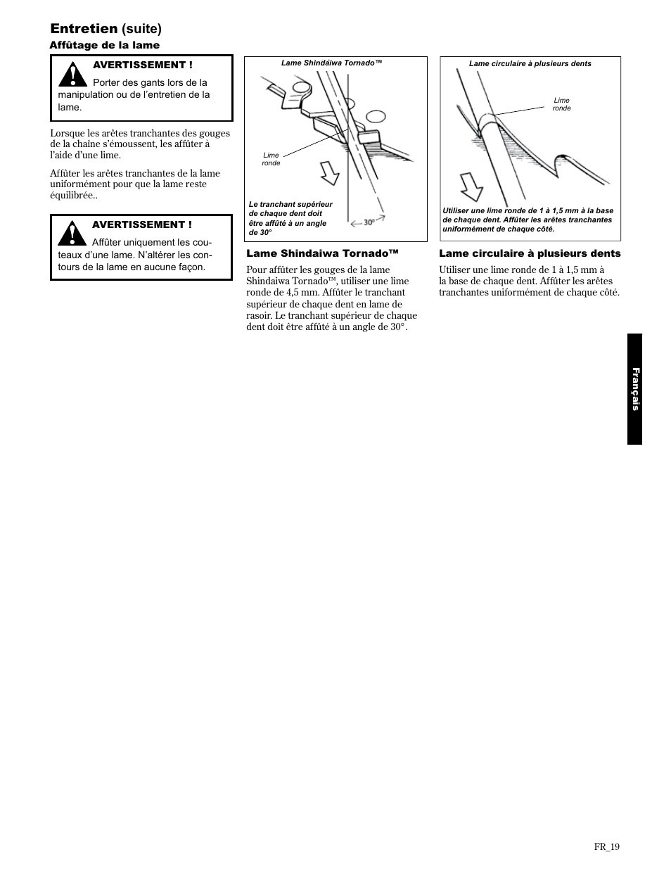 Entretien (suite) | Shindaiwa 89304 User Manual | Page 67 / 72