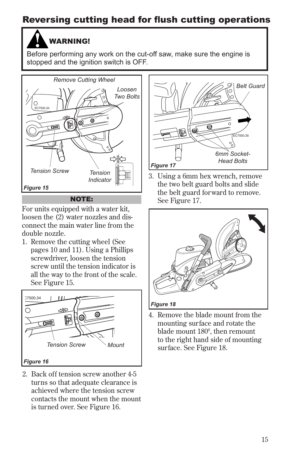 Reversing cutting head for ﬂush cutting operations | Shindaiwa 68006-94310 User Manual | Page 15 / 28