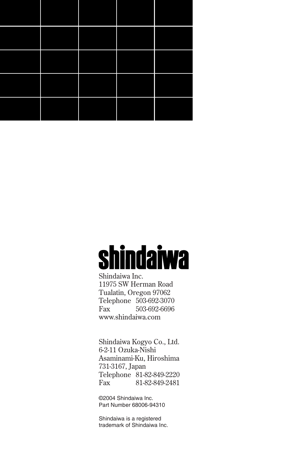 Shindaiwa 68006-94310 User Manual | Page 28 / 28