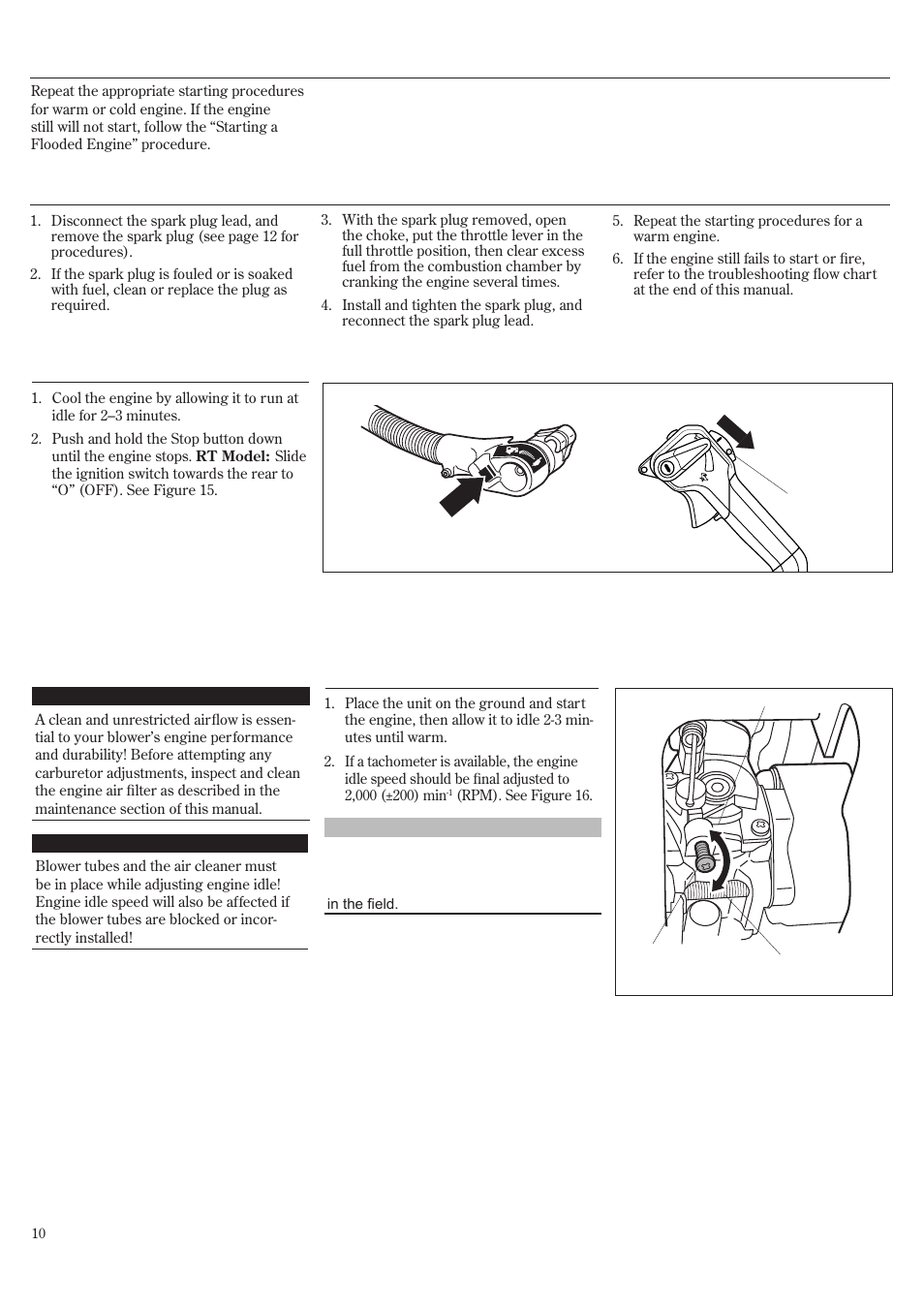 Adjusting engine idle speed | Shindaiwa EB802RT User Manual | Page 10 / 60