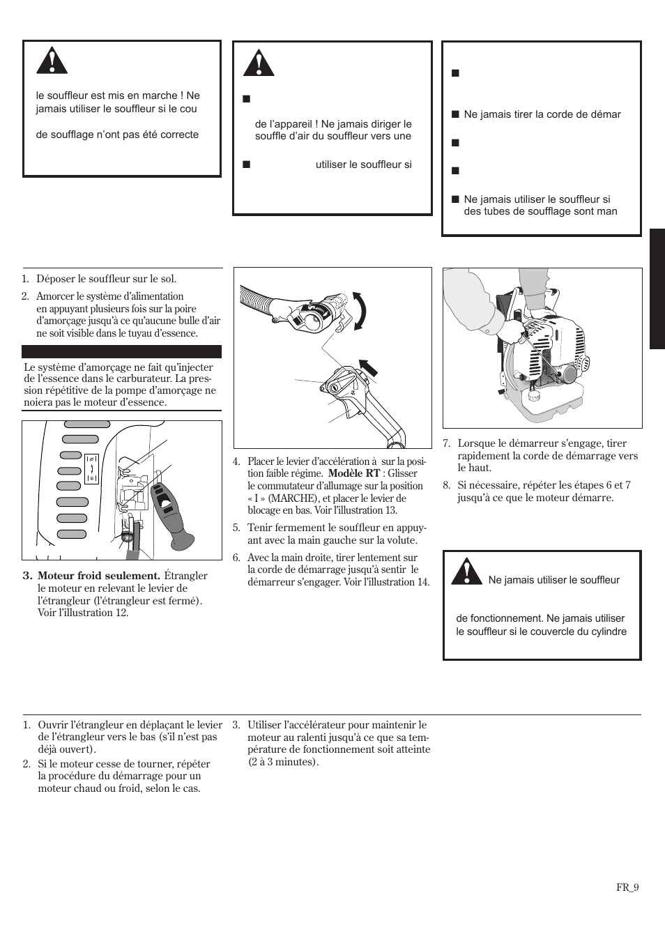 Démarrage du moteur | Shindaiwa EB802RT User Manual | Page 49 / 60