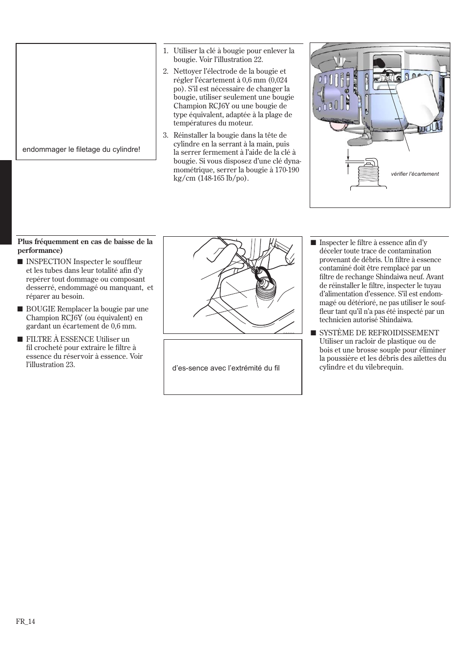 Après 50 heures, Après 10 à 15 heures, Entretien (suite) | Shindaiwa EB802RT User Manual | Page 54 / 60