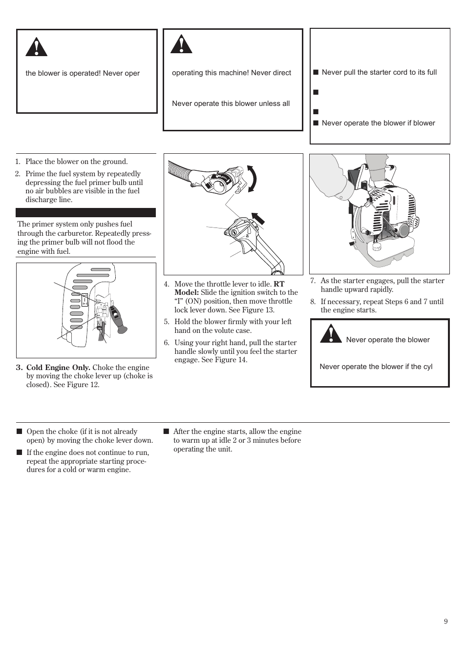 Starting the engine | Shindaiwa EB802RT User Manual | Page 9 / 60