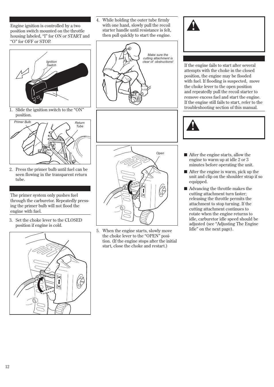 Starting the engine | Shindaiwa P231 User Manual | Page 12 / 68