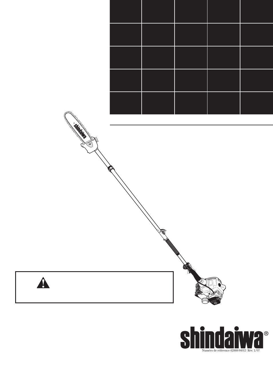 Tronçonneuse à perche p231 | Shindaiwa P231 User Manual | Page 45 / 68