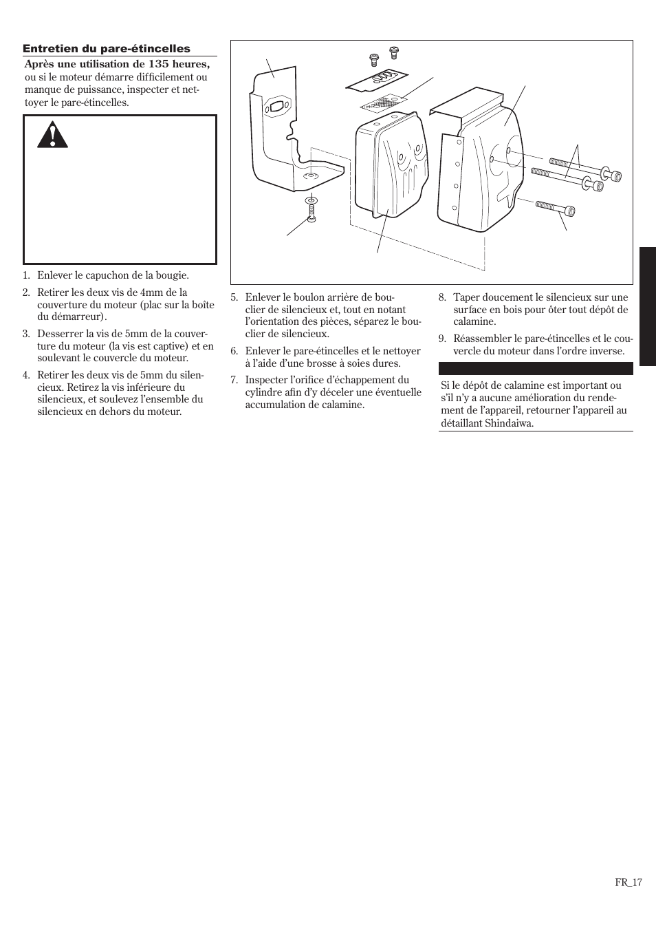 Entretien (suite) | Shindaiwa P231 User Manual | Page 61 / 68