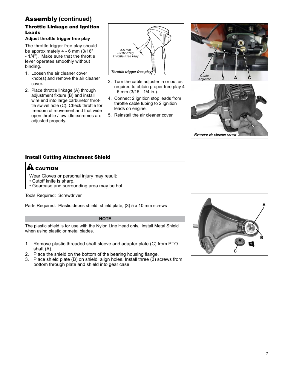 Assembly, Continued) | Shindaiwa C344 User Manual | Page 7 / 32