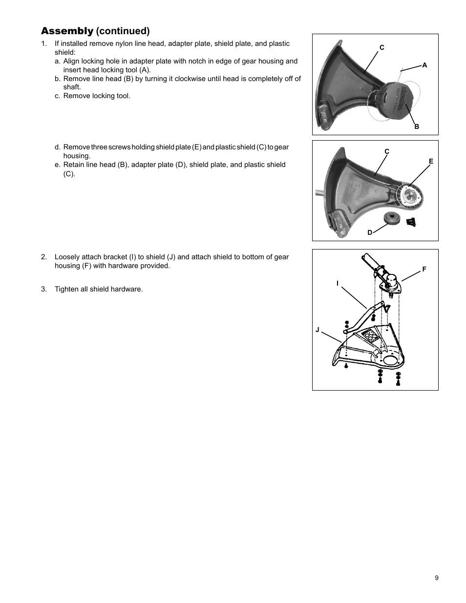 Assembly, Continued) | Shindaiwa C344 User Manual | Page 9 / 32