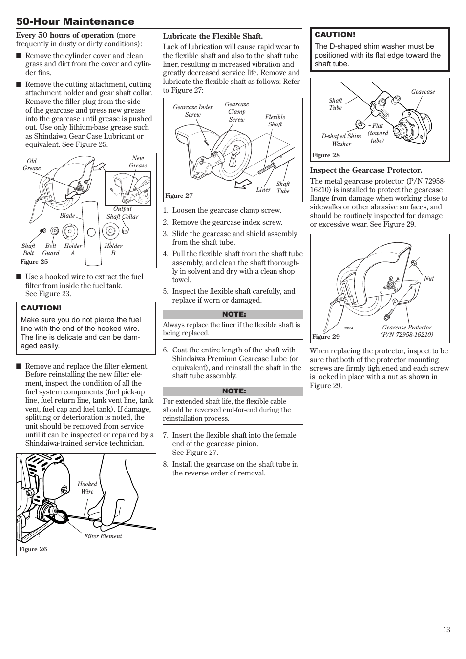 Hour maintenance | Shindaiwa LE231 User Manual | Page 13 / 20