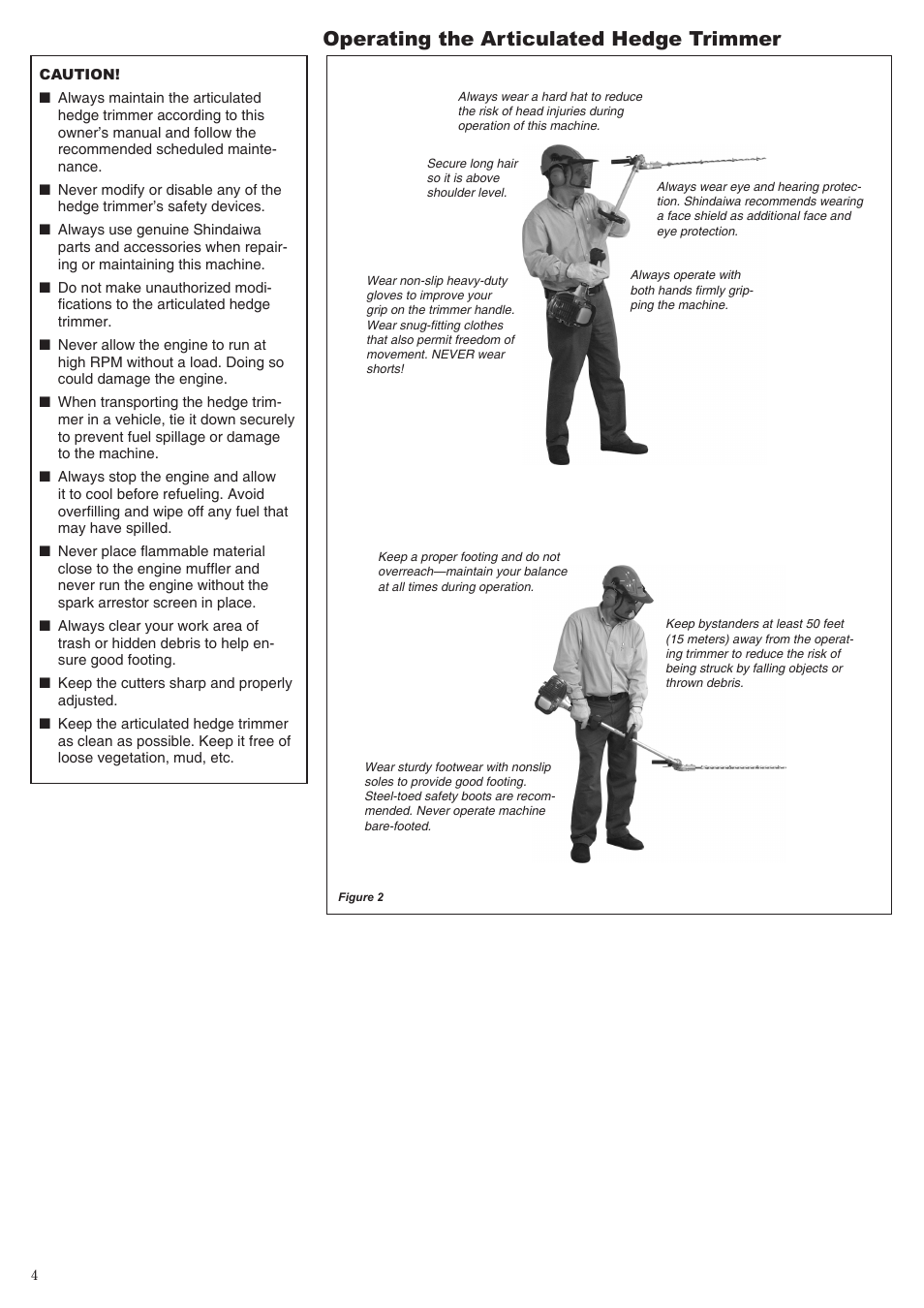 Operating the articulated hedge trimmer | Shindaiwa 68800-94313 User Manual | Page 4 / 20