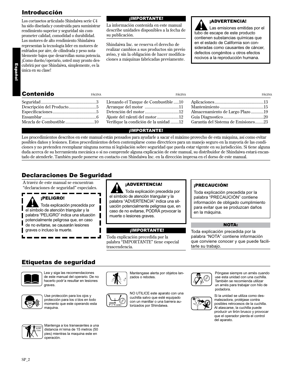 Shindaiwa 89301 User Manual | Page 26 / 72