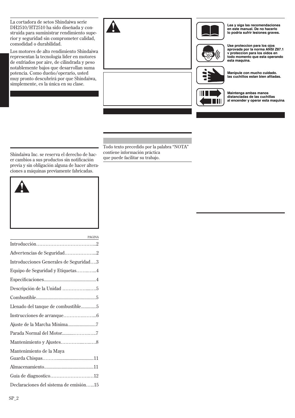 Shindaiwa HT2510/EVC User Manual | Page 18 / 48