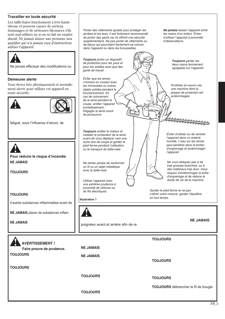 Mesures de sécurité générales | Shindaiwa HT2510/EVC User Manual | Page 35 / 48