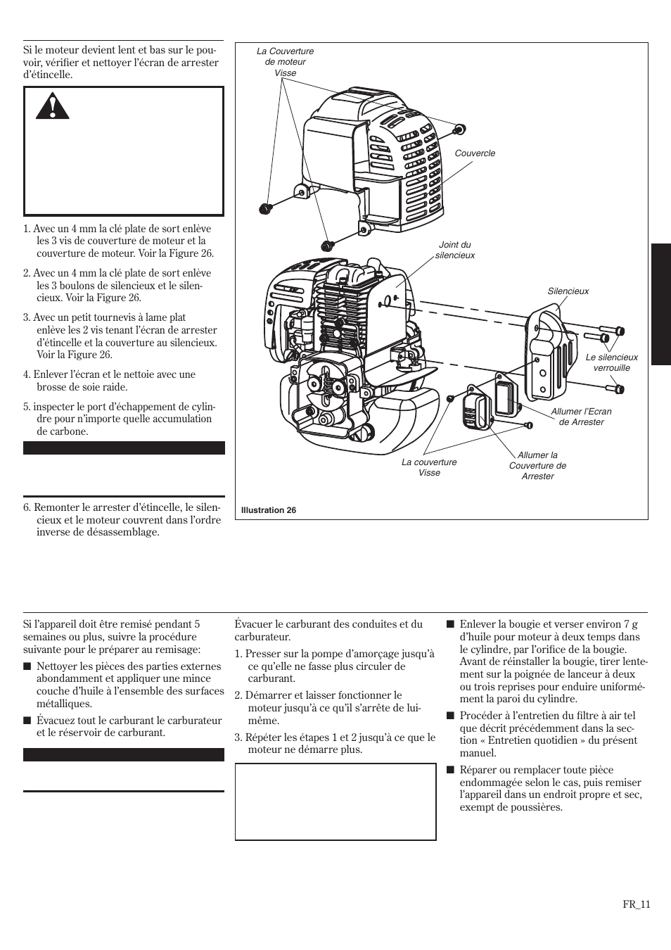 Remisage à long terme, Entretien du ppare-étincelles | Shindaiwa HT2510/EVC User Manual | Page 43 / 48