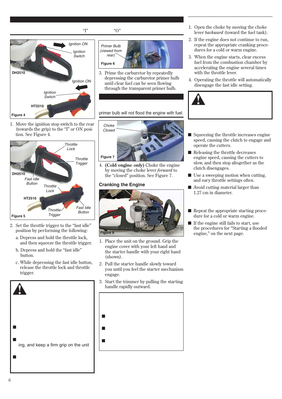 Starting procedure | Shindaiwa HT2510/EVC User Manual | Page 6 / 48