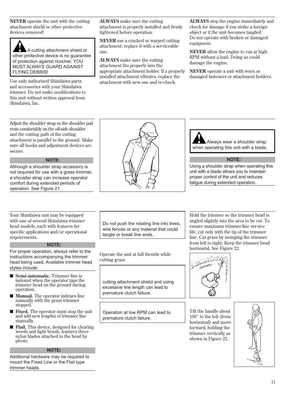 Cutting grass—units equipped with a trimmer head, Checking unit condition shoulder strap t242x, T242x | Shindaiwa T242/EVC User Manual | Page 11 / 60