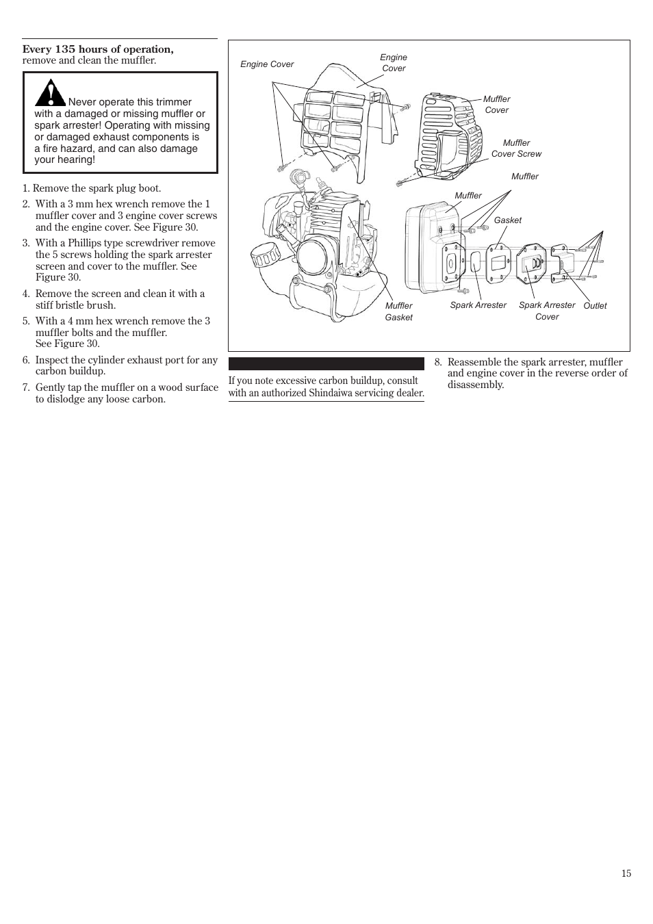 Hour maintenance | Shindaiwa T242/EVC User Manual | Page 15 / 60