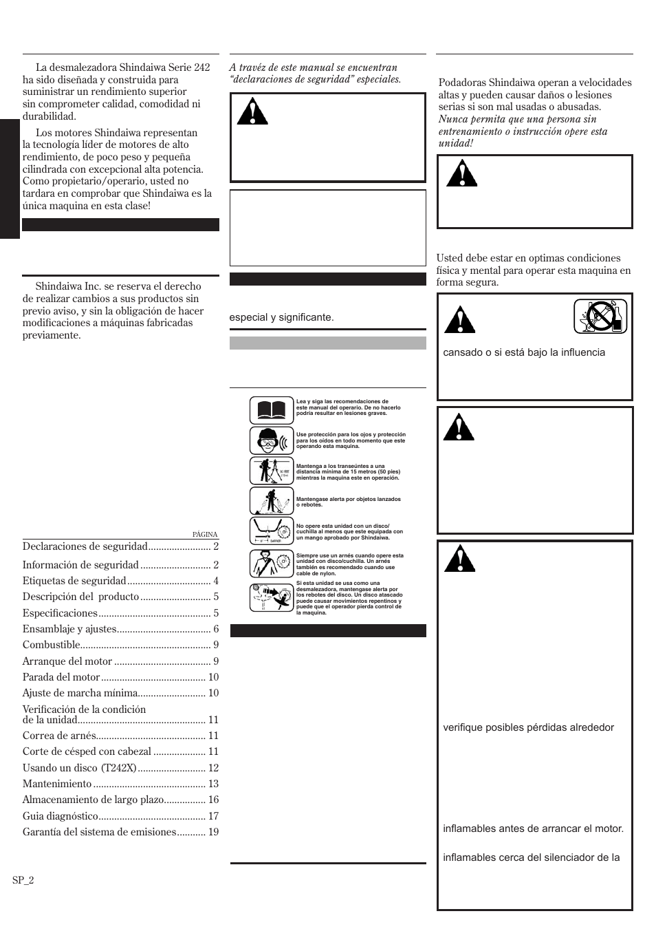 Shindaiwa T242/EVC User Manual | Page 22 / 60