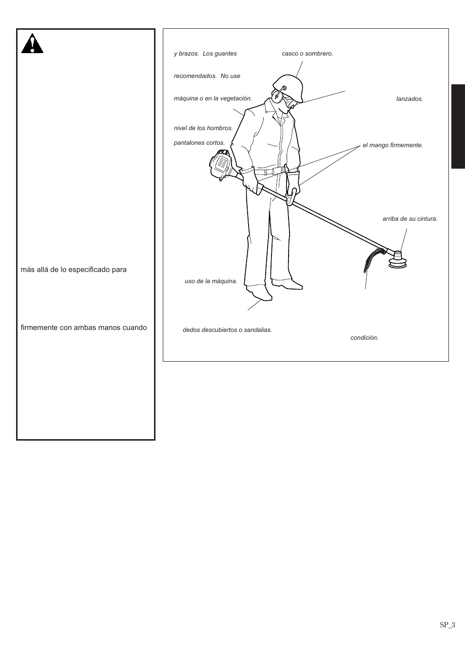 El operario debidamente equipado, Instrucciones de seguridad | Shindaiwa T242/EVC User Manual | Page 23 / 60