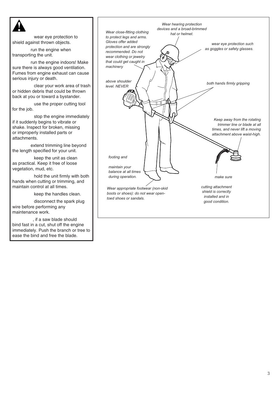 Safety instructions the properly equipped operator | Shindaiwa T242/EVC User Manual | Page 3 / 60