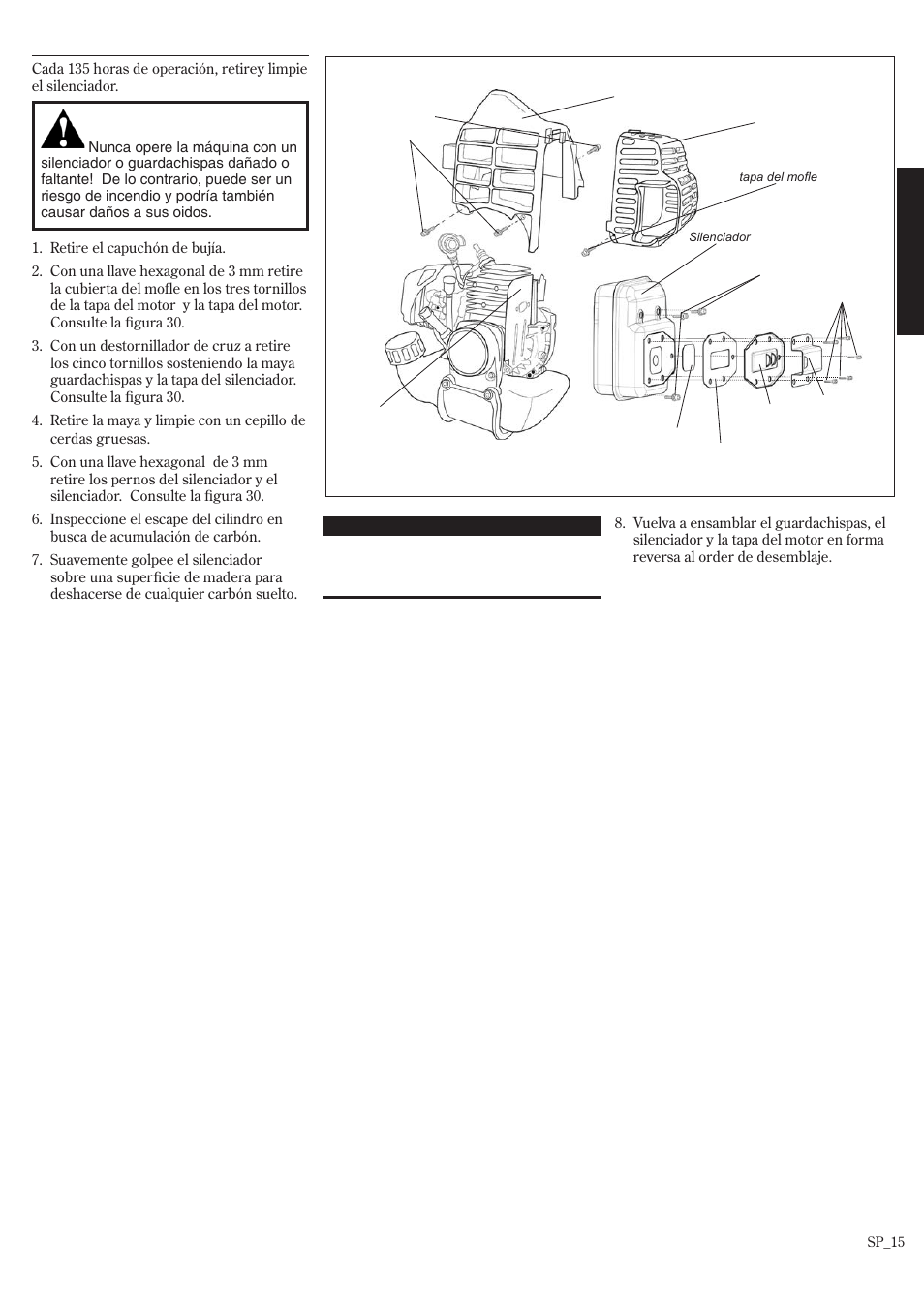 Cada 135 horas mantenimiento | Shindaiwa T242/EVC User Manual | Page 35 / 60