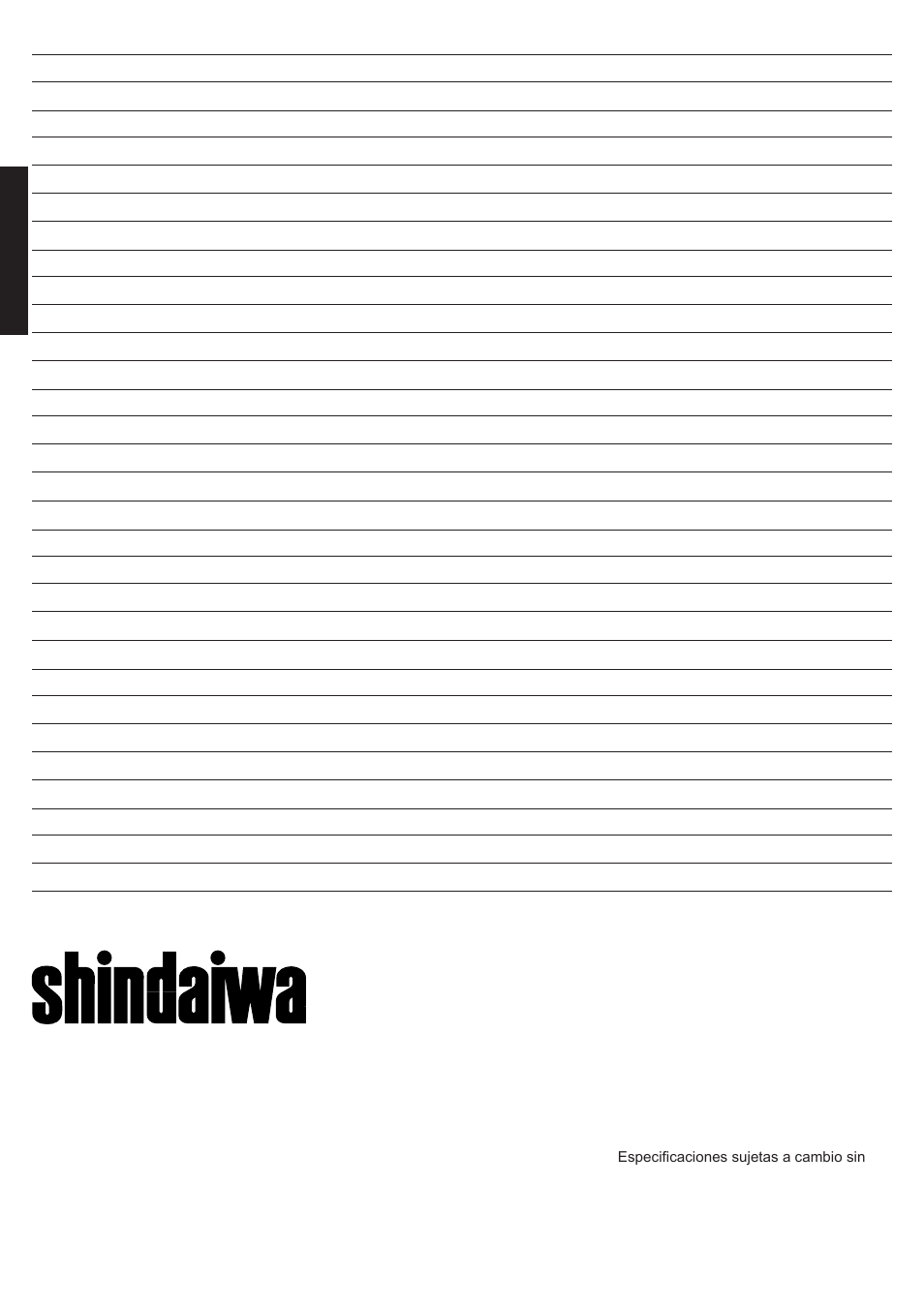 Notas | Shindaiwa T242/EVC User Manual | Page 40 / 60