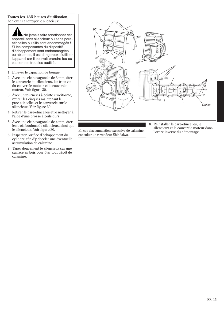 Entretien aux 135 heures | Shindaiwa T242/EVC User Manual | Page 55 / 60