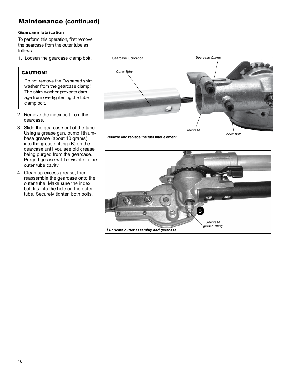 Maintenance (continued) | Shindaiwa Articulated Hedge AH242 User Manual | Page 18 / 28