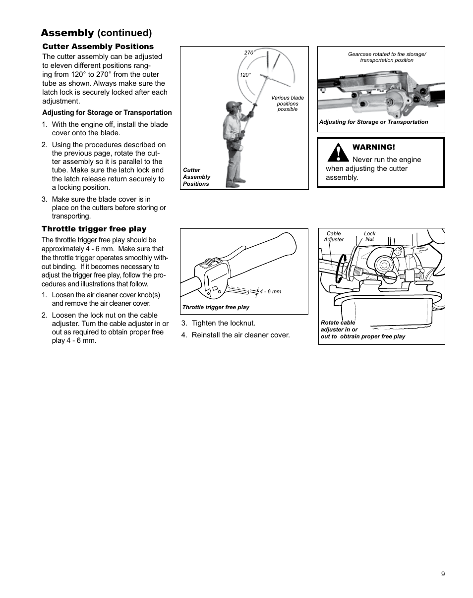 Assembly (continued) | Shindaiwa Articulated Hedge AH242 User Manual | Page 9 / 28