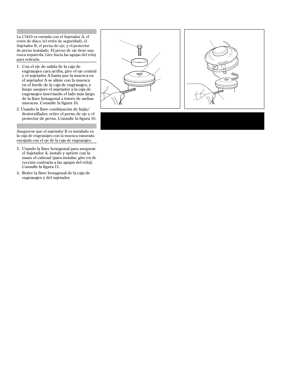 Description, Instalación del cabezal de nylon | Shindaiwa 81714 User Manual | Page 32 / 48