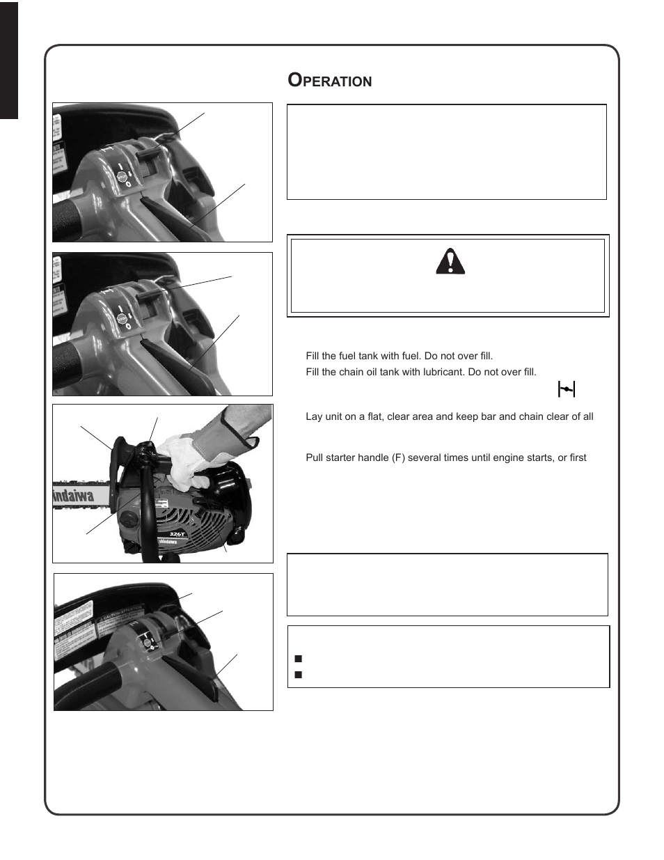 Operation, Starting cold engine, Peration | Shindaiwa 82085 User Manual | Page 14 / 90