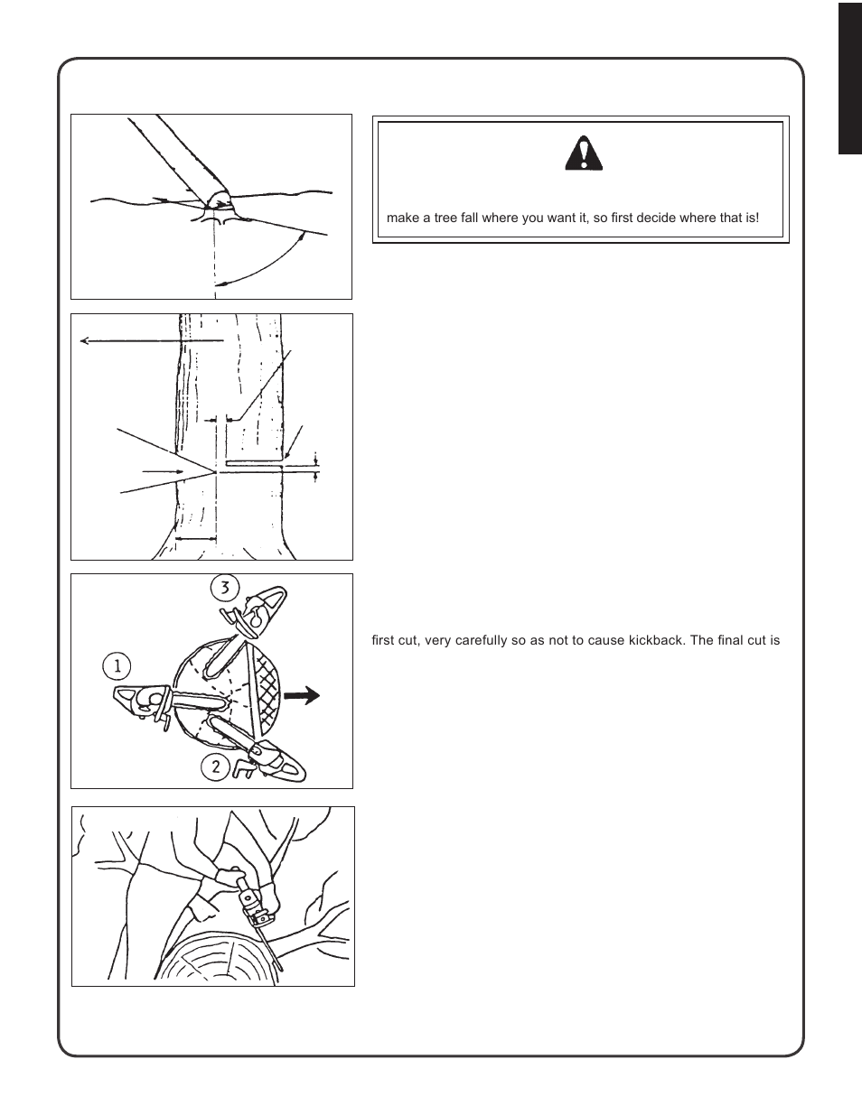 Felling a tree | Shindaiwa 82085 User Manual | Page 17 / 90