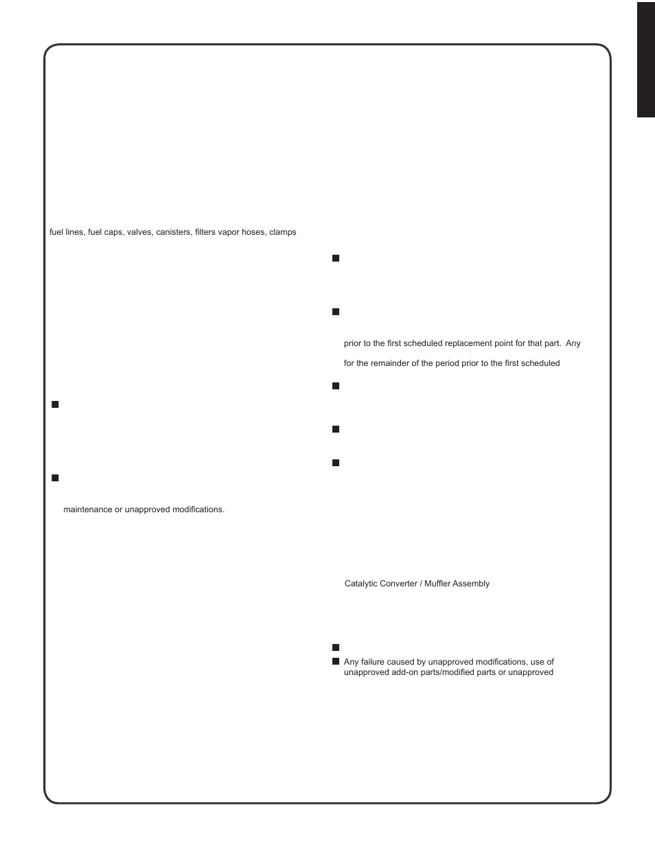 Warranty statement, Arranty, Tatement | Shindaiwa 82085 User Manual | Page 29 / 90