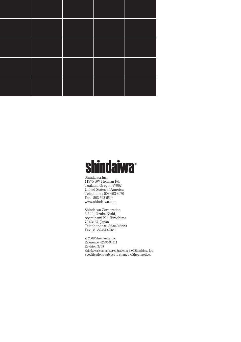 Shindaiwa 62891-94311 User Manual | Page 68 / 68