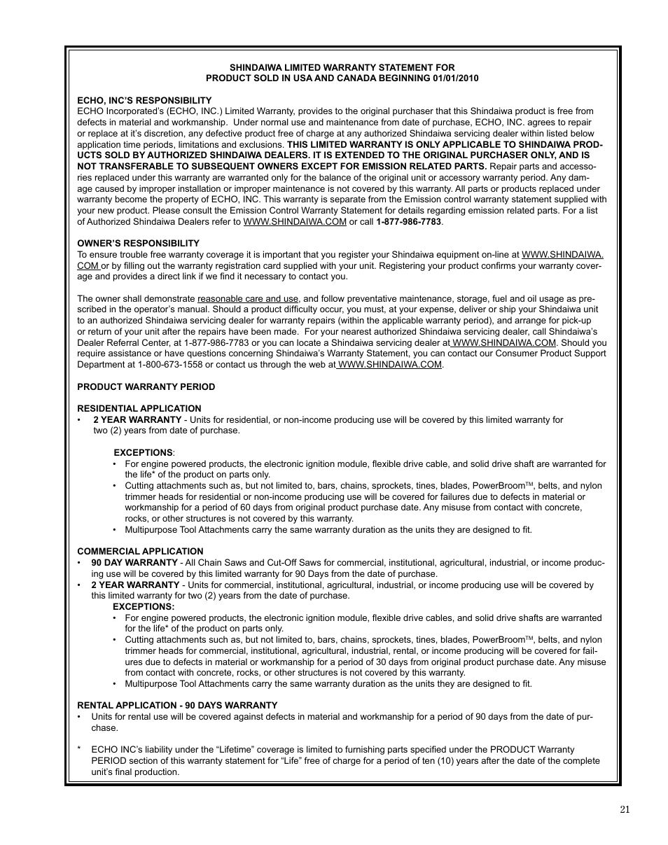 Shindaiwa HT254EF User Manual | Page 21 / 28