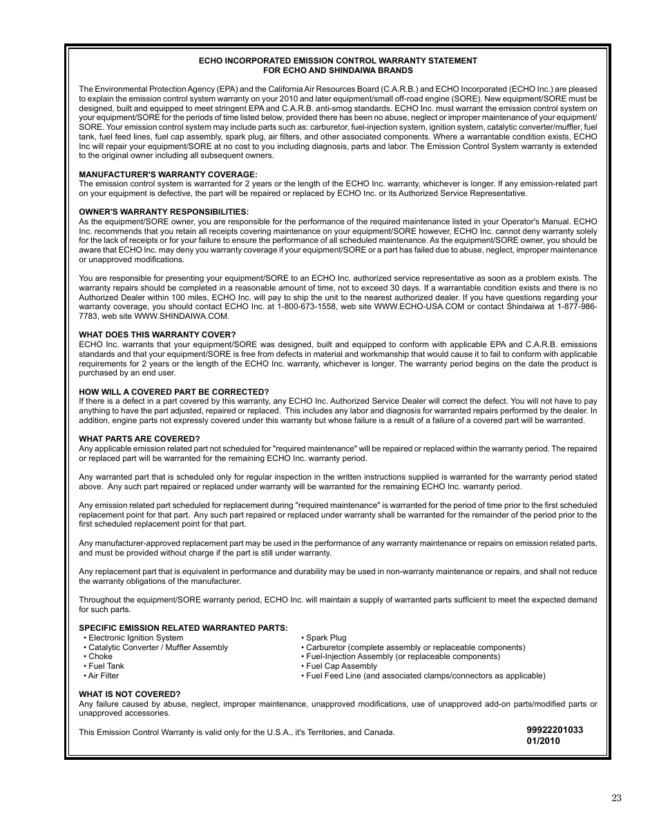 Shindaiwa HT254EF User Manual | Page 23 / 28