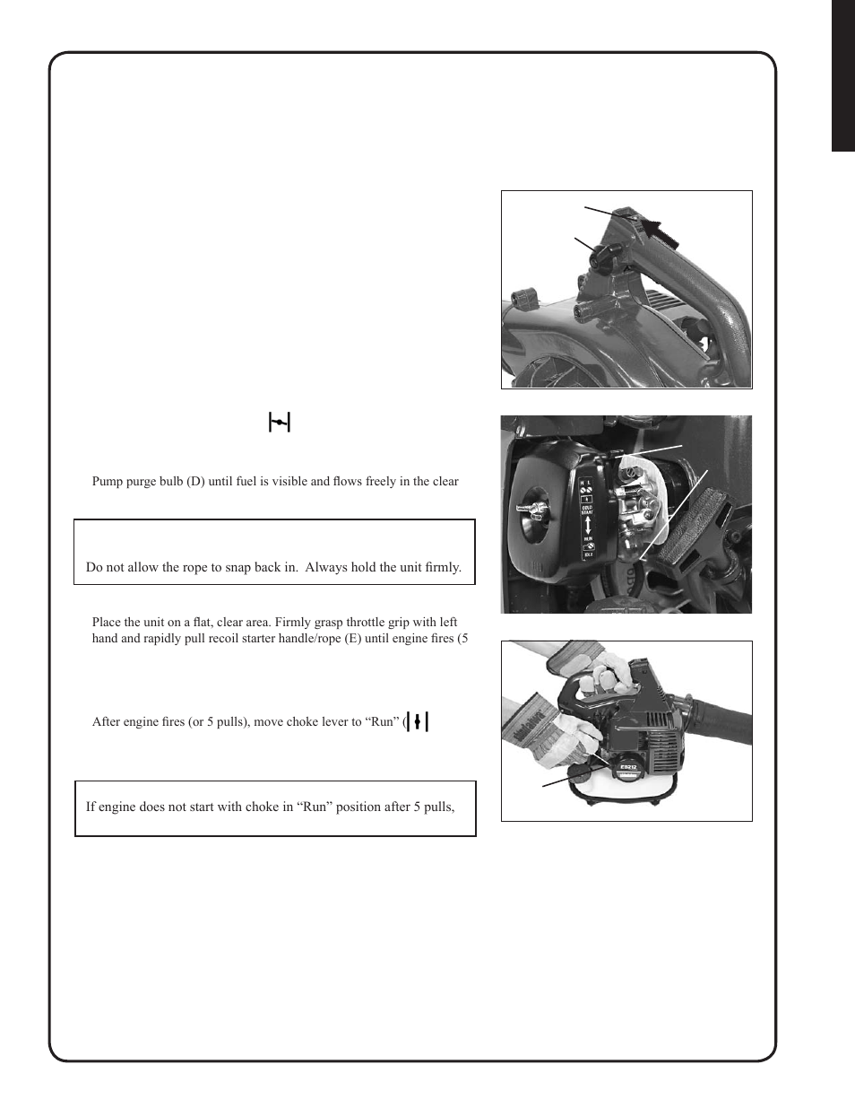 Tarting, Cold, Engine | Shindaiwa EB212 User Manual | Page 11 / 72