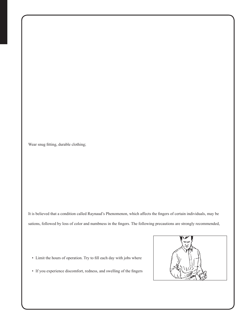 Physical condition, Eye protection, Hand protection | Breathing protection, Hearing protection, Proper clothing, Hot humid weather, Vibration and cold | Shindaiwa EB212 User Manual | Page 4 / 72