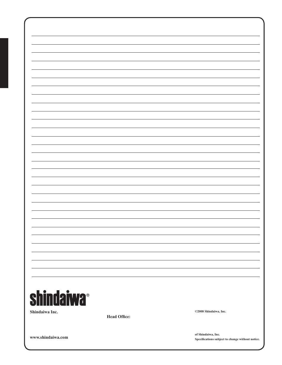 Notas | Shindaiwa EB212 User Manual | Page 48 / 72